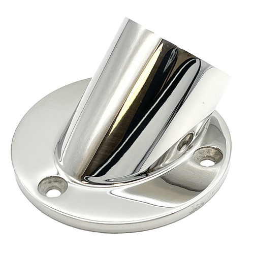 Polished Stainless 45 Degree Angle Flange for 1-1/2" Tubing