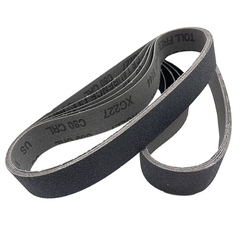 1-1/8" x 21" 80X Grit Glass Grinding Belt for Portable Sanders - 10/Bx