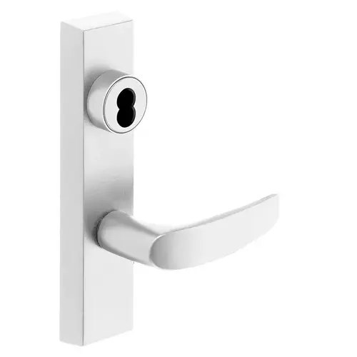 Grade 1 Exit Device Trim, Classroom Function, Freewheeling Trim, Key Unlocks Trim, Trim Retracts Latch, Trim Relocks when Key is Removed, For Surface Vertical Rod and Mortise (8700, 8900 Series) Devices, SFIC Prep Less Core, B Lever, RHR, White Suede Powder Coat White Suede Powder Coat