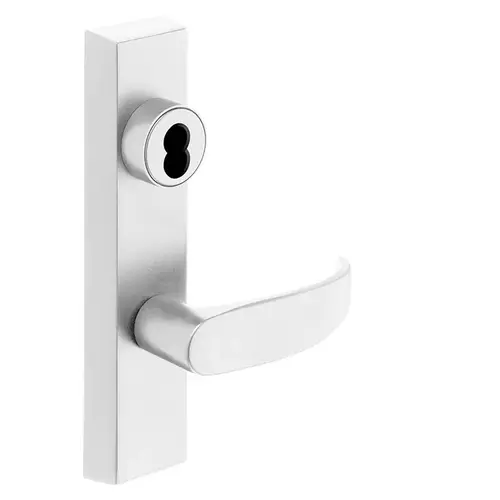 Grade 1 Exit Device Trim, Classroom Function, Freewheeling Trim, Key Outside Unlocks/Locks Trim, For Rim (8800) and NB8700 Series Devices, SFIC Prep Less Core, P Lever, LHR, White Suede Powder Coat White Suede Powder Coat