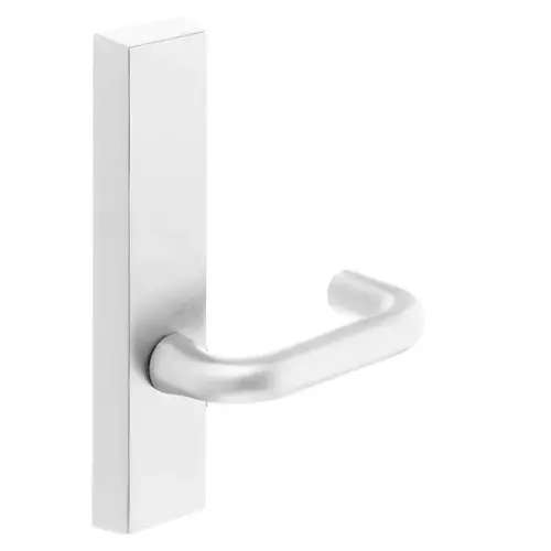 Grade 1 Exit Device Trim, Dummy, For Surface Vertical Rod and Mortise (8700, 8900 Series) Devices, J Lever, RHR, White Suede Powder Coat White Suede Powder Coat