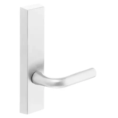 Grade 1 Exit Device Trim, Dummy, Freewheeling Trim - No Outside Operation, For Surface Vertical Rod and Mortise (8700, 8900 Series) Devices, W Lever, LHR, White Suede Powder Coat White Suede Powder Coat