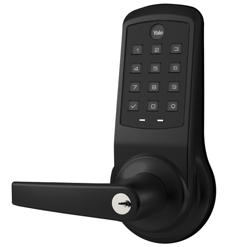 Cylindrical Lock with Keypad Trim Flat Black Coated