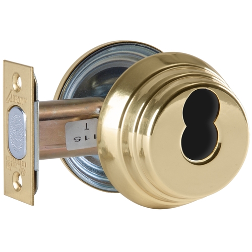 Grade 2 Classroom Deadlock, SFIC Prep Less Core, Bright Brass Finish, Field Reversible Bright Brass