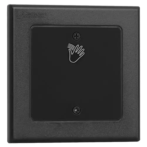 SureWave CM-324 Series Touchless Switch, 1" to 30" Range, 1 Relay, Double Gang Hand Icon Faceplate, Black Finish Applied