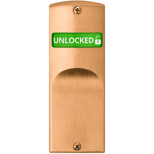 Indicator for Sectional Trim without Input (Blank), Interior displays "Unlocked / Locked" in Green & Red, Field Reversible, Satin Bronze Clear Coated Finish Satin Bronze Clear Coated