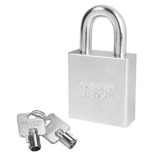 2" Wide Solid Steel Body, 1-1/8" Tall 3/8" Diameter Boron Shackle, 7 Pin Cylinder, 2" solid steel tubular cylinder padlock