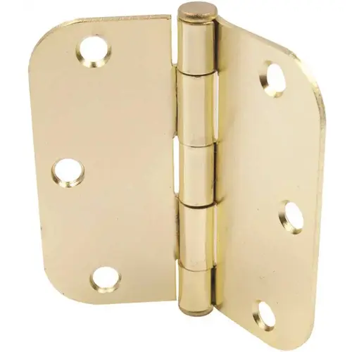 Everbilt 28116 3-1/2 in. x 5/8 in. Radius Bright Brass Squeak-Free Door Hinge