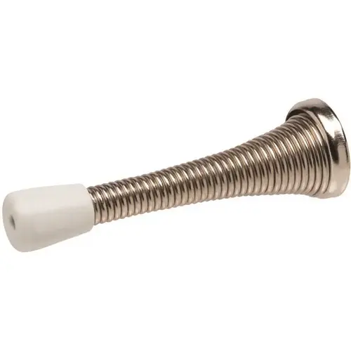 4 in. Satin Nickel Spring Door Stop