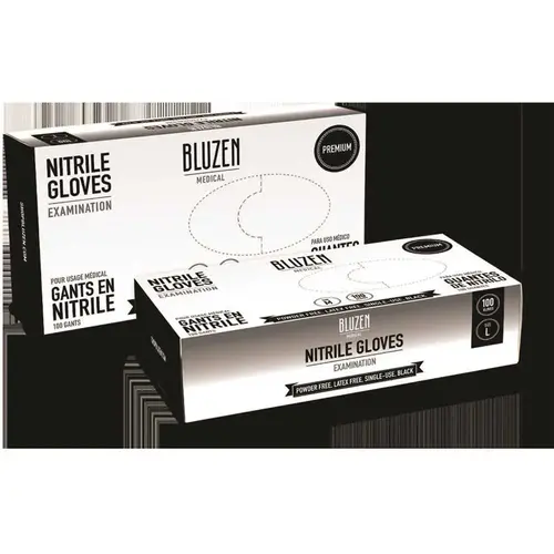 Extra Large Black Examination 6mil Nitrile Gloves Case - pack of 1000