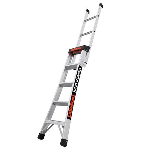 Multi-Position Ladder King Kombo 8 ft. H Aluminum Telescoping Type IA 300 lb. capacity