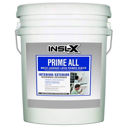 Multi-Surface Latex Primer Sealer Prime All White Flat Water-Based Acrylic Latex 5 gal White