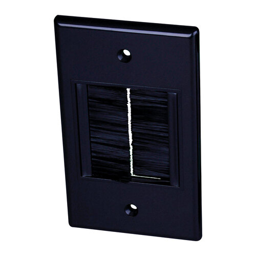 Monster JHIU0069 Brush Wall Plate Just Hook It Up Black 1 gang Plastic Home Theater Black