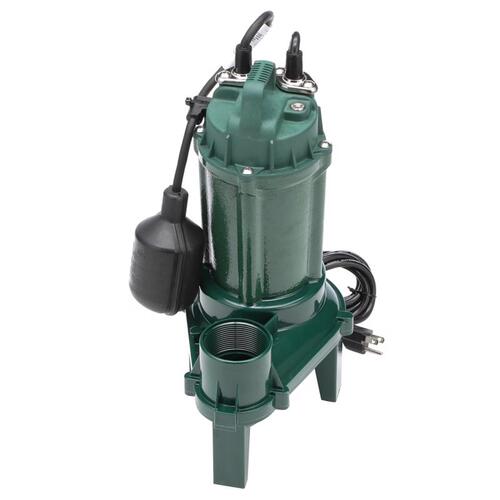 Sewage Pump 1/3 HP 5250 gph Cast Iron Tethered Float Switch