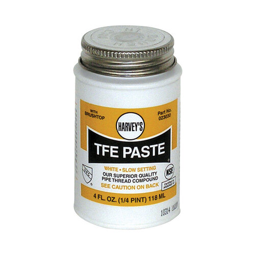 Harvey 023030 Pipe Thread Compound, 4 floz Jar, Liquid, Paste, White