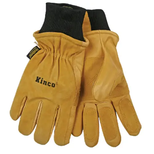 Kinco 901-L Ski Gloves L Pigskin Leather Black/Gold Black/Gold Pair