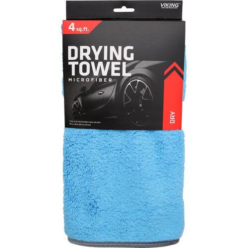 Car Drying Towel 24" L X 24" W Microfiber Blue