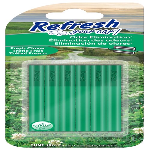 Refresh Your Car! RHZ274-6AME Car Vent Clip Fresh Clover Scent Solid