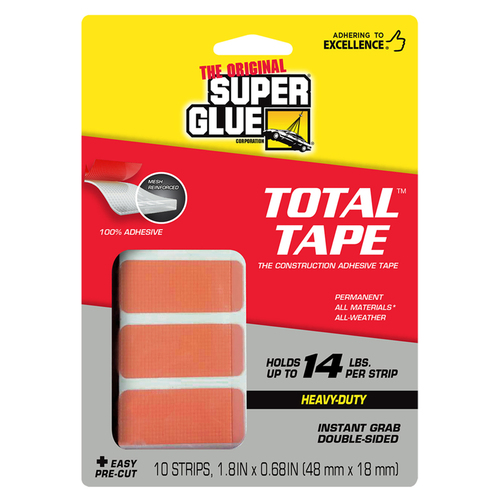 The Original Super Glue 11710507 TAPE TTL DBL SDD STRIP 48X18MM Orange - pack of 10