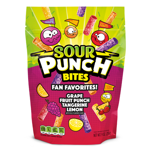 Sour Punch 18002-XCP12 Candy Bites Assorted 9 oz - pack of 12