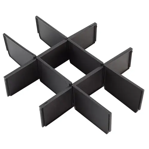 Drawer Dividers Packout 16.3" W X 3" H Plastic 9 compartments Black Black