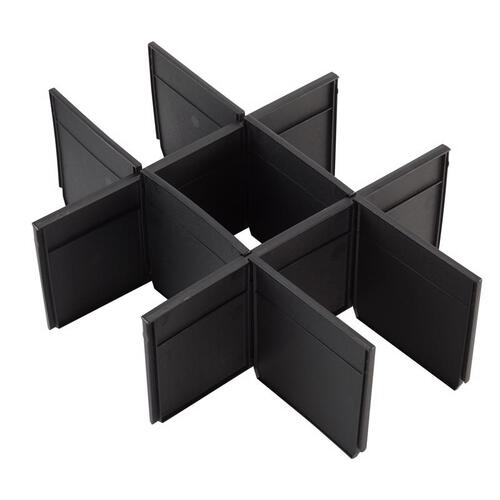 Drawer Dividers Packout 16.3" W X 5" H Plastic 9 compartments Black Black