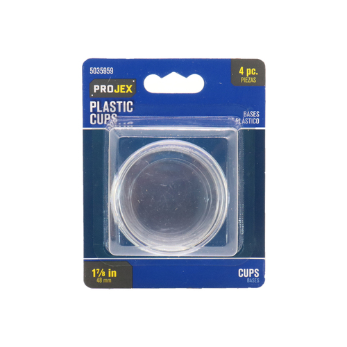 Projex P0018 Caster Cup Plastic Clear Round 17/8" W Clear