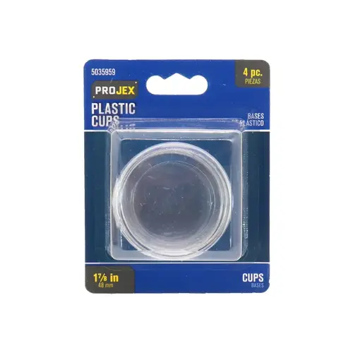 Caster Cup Plastic Clear Round 1-7/8" W Clear