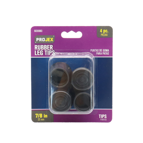 Leg Tip Rubber Black Round 7/8" W Black