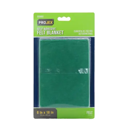 Blanket Felt Self Adhesive Green Square 6" W X 18" L Green