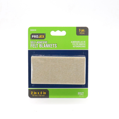 Blanket Felt Self Adhesive Brown Rectangle 4-1/4" W X 6" L Brown