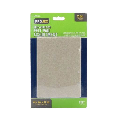 Blanket Felt Self Adhesive Brown Rectangle 4-1/4" W X 6" L Brown