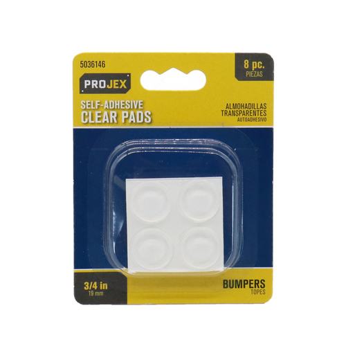 Projex P0128 Protective Pad Vinyl Self Adhesive Clear Round 3/4" W Clear