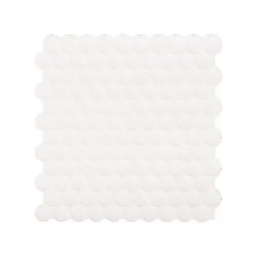 Adhesive Wall Tile 8.95" W X 8.98" L White Glazed Vinyl 4 pc Glazed