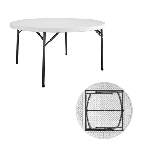 Cosco 14-160-WSP1A Folding Table 60" W X 60" L Round White