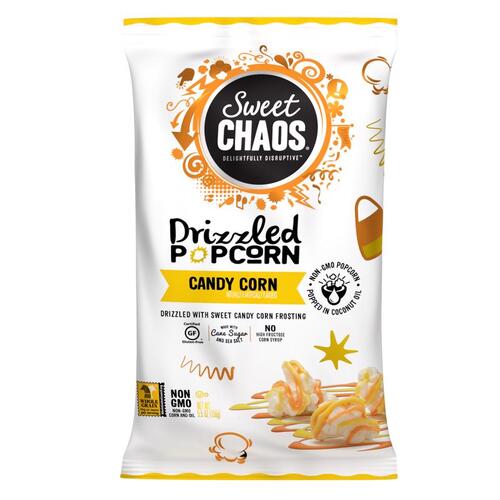 Drizzled Popcorn Sweet Chaos Candy Corn 5.5 oz Bagged - pack of 12