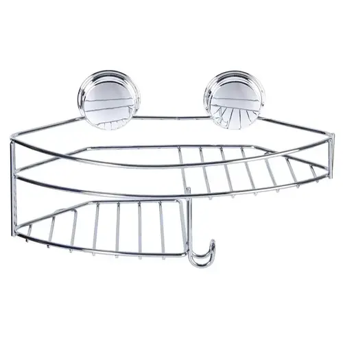 Better Living 13824 Shower Basket Stick N Lock Plus 5.44" H X 6.5" W X 11.8" L Chrome Silver Chrome