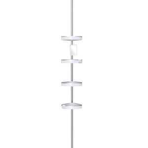 Better Living Hirise 4 Tension Shower Caddy with Mirror - White