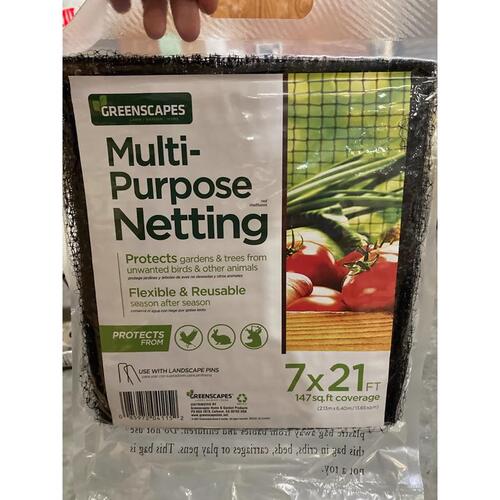 Greenscapes 46639 Garden Netting 21 ft. L X 7 ft. W Black