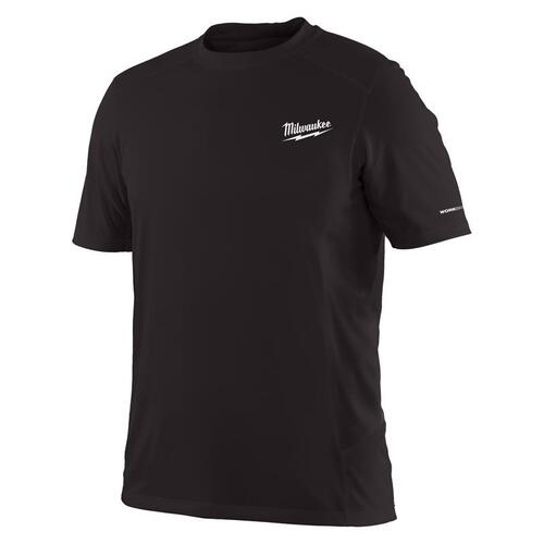 Tee Shirt Workskin L Short Sleeve Men's Crew Neck Black Lightweight Performance Black