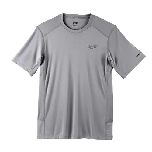 Tee Shirt Workskin XL Short Sleeve Men's Crew Neck Gray Lightweight Performance Gray