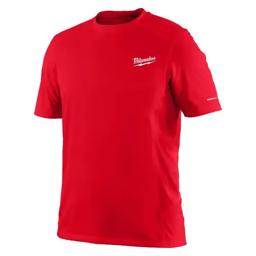 Tee Shirt Workskin L Short Sleeve Men's Crew Neck Red Lightweight Performance Red