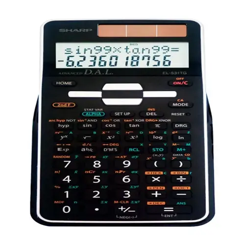 Sharp EL531TGBBW Scientific Calculator Black 12 digit Solar Powered Black