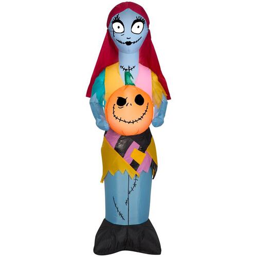 Gemmy 72883 Inflatable Nightmare Before Christmas LED Jack Skellington Sally w/ Pumpkin