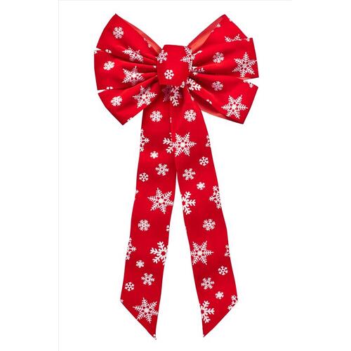 Holiday Trims 7931 Christmas Bow Red/White Candy Cane Velvet Striped 26" Red/White