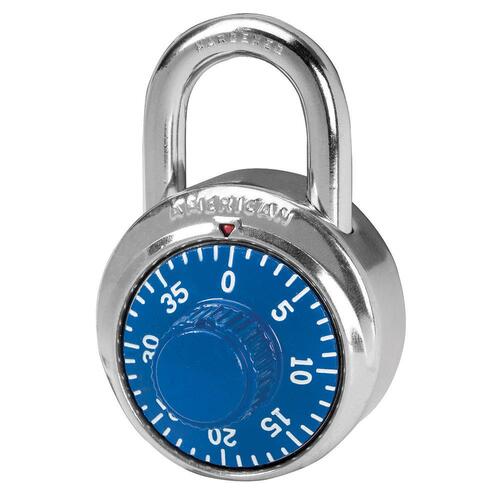 1-7/8 In. Wide Stainless Steel Combination Lock, 3 Number Combination, Control Key