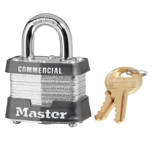 Master Lock 3KA #0356 #0356 Laminated Steel Pin Tumbler 1-9/16" Padlock, 3/4" Shackle, Keyed Alike