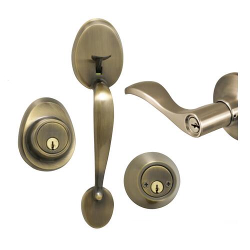 Master Lock HDLWLLH0605KA4S Handleset and Deadbolt, LH Wave Lever