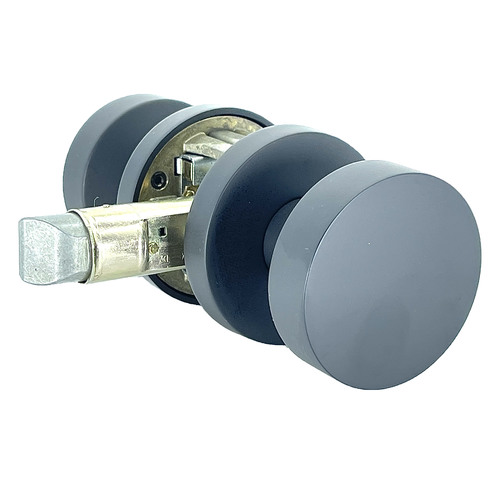 Baldwin Reserve PSCONCRR190 Passage Contemporary Knob with Round Rose, 6AL Latch and Dual Strike Satin Black
