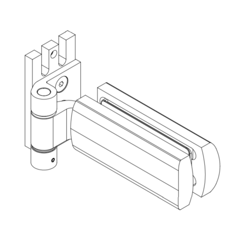 Colcom 8810P1-02-XCP2 FLEXA Round Hydraulic Hinge For P35E Profile Satin Anodized - pack of 2